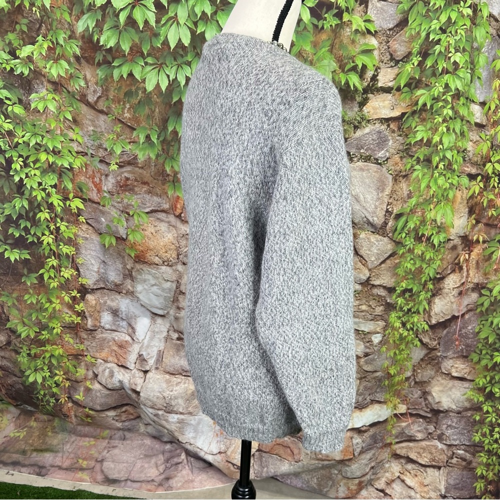 FACTORIA PEREZ Peruvian Luxury Artisan Gray Baby Alpaca Cardigan, XL - Picture 6 of 11
